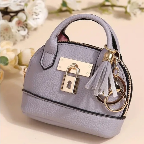 Handbags - Gray Mini  Handbag Coin Purse bag charm